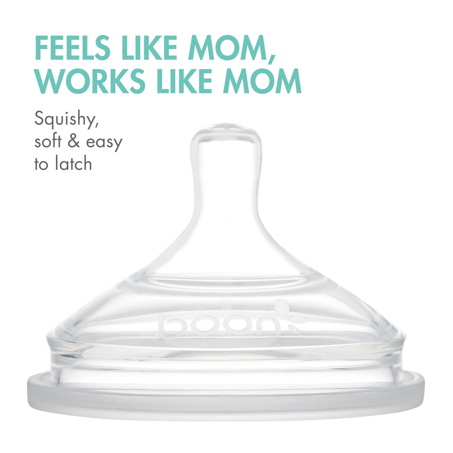 Boon Nursh Reusable Silicone Baby Bottles With Collapsible Silicone Pouch Design - Everyday Baby Essentials - Stage 2 Medium Flo