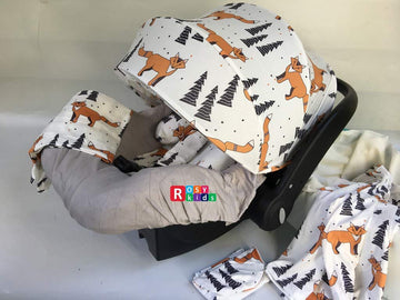 9Pc Baby Boy Baby Girl Ultimate Set Of Infant Car Seat Cover Canopy Headrest Blanket Hat Nursing Scarf, 25Je07
