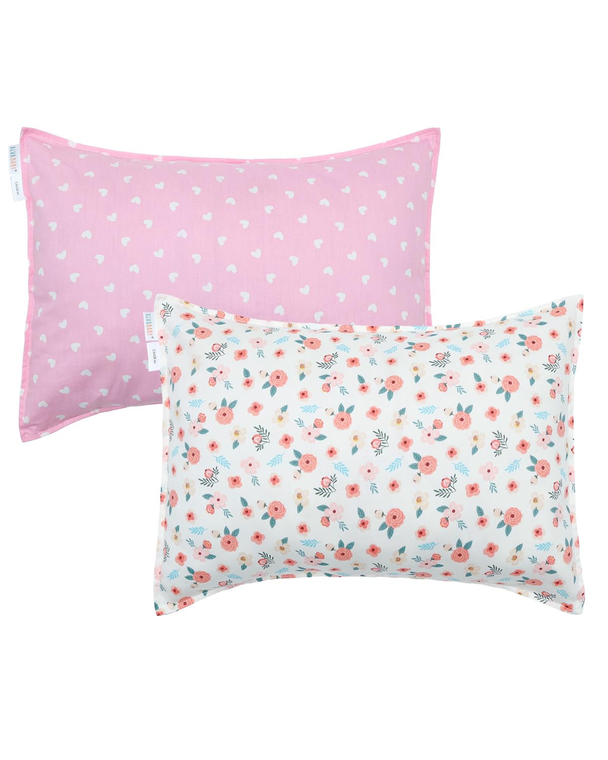 Alvababy Toddler Pillowcases 2 Pack Organic Cotton Kids Pillow Cover Fit 13'X 18' Or 12'X17' Envelope For Girl Boy Sleepy Tr