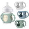 Juome Silicone Sleeves With Handles For Avent Natural Glass Baby Bottle - 3 Pack Anti Breakage Baby Bottles Holder, Compatible W