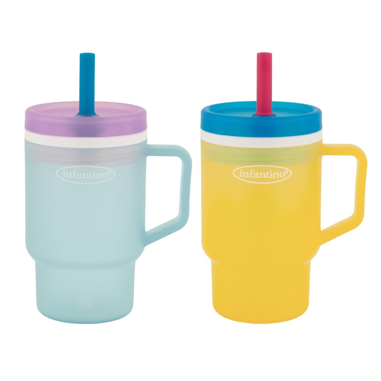 Infantino My 1st Tumbler, Durable Plastic Sippy Cup with Straw & Handle, Spill-Resistant, for On-the-Go, BPA-Free Transition Cup