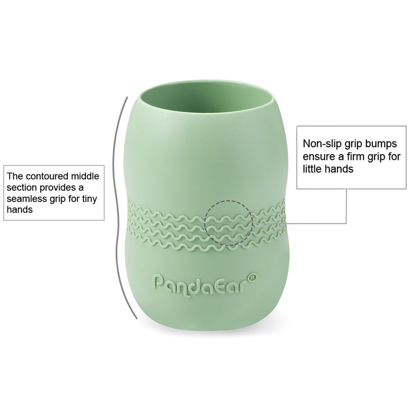 Pandaear Silicone Baby Feeding Set| 2 Pack Silicone Divided Suction Plate And 2 Pack Tiny Cup With 2 Spoons 2 Forks| Baby Led We