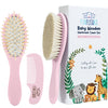 Funfushka Wooden Baby Hair Brush And Comb Set For Newborns - Soft Bristle And Comb For Gentle Scalp Care - Perfect Baby Registry