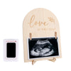 Baby Scan Sonogram Picture Frame, Ultrasound Scan Photo Frame Pregnancy Announcement Keepsake with Bracket Clip & Ink Pad for Ge