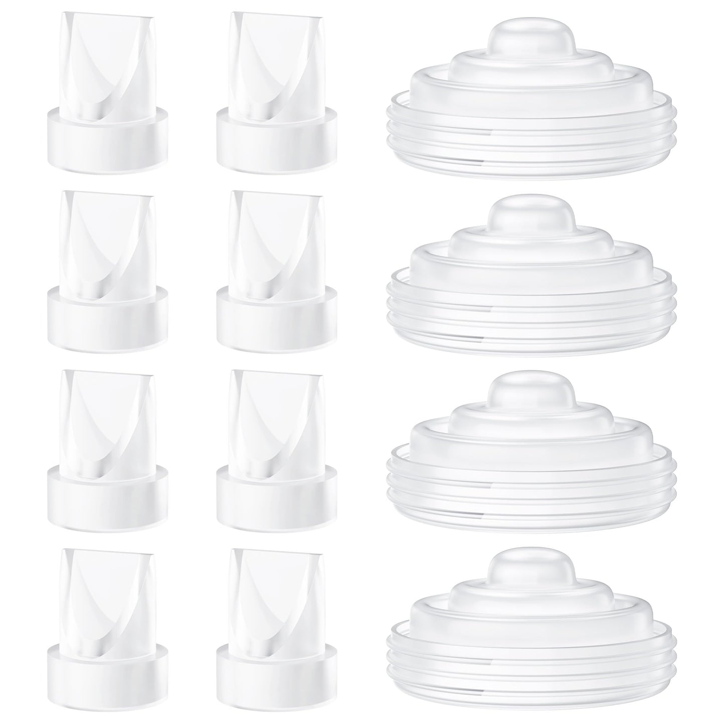 TOVVILD 12 Pack Pump Parts, 8PCS Duckbill Valves 4PCS Silicone Diaphragm Compatible with Momcozy M5, Replace Mom Cozy M5 Replace