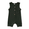 Baby Girl Boy Romper Bodysuit Solid Plain One Piece Jumpsuits Sleeveless One Piece Baby Clothes Outfits Summer (Dark Green, 6-12
