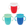Nuby Wonder Cup With 360 Smart Edge Silicone Rim- Two-Handle Design - (3-Pack) 5 Oz - Green/Red/Blue