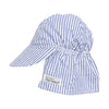 Flap Happy Baby Boys' Cotton Poplin Hat, Chambray Stripe Seersucker, Large