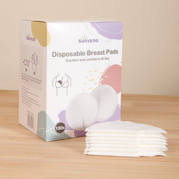Sunveno Disposable Nursing Pads, Ultra Thin & Extra Absorbent Vented Leak Proof Nursing Essentials For Optimal Fit And Discretio