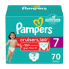 Pampers Diapers - Cruisers 360 - Size 7, 70 Count, Babyproof Up To 100% Leakproof Pull-On Diaper