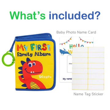 Urban Kiddy Baby'S My First Family Album | Soft Photo Cloth Book Gift Set For Newborn Toddler & Kids (Dinosaur)
