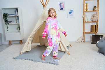 Newplush Unisex Kids Unicorn Onesie Coloful Cloud Unicorn Pajamas Animal Christmas Halloween Cosplay Costume Sleepwear(4-6 Years