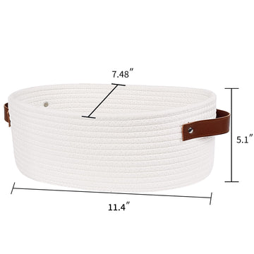 Abenkle Small Woven Basket, Cute Small Basket, Rope Room Shelf Storage Basket, Cat Dog Toys Basket Chest Box, Empty Decorative G