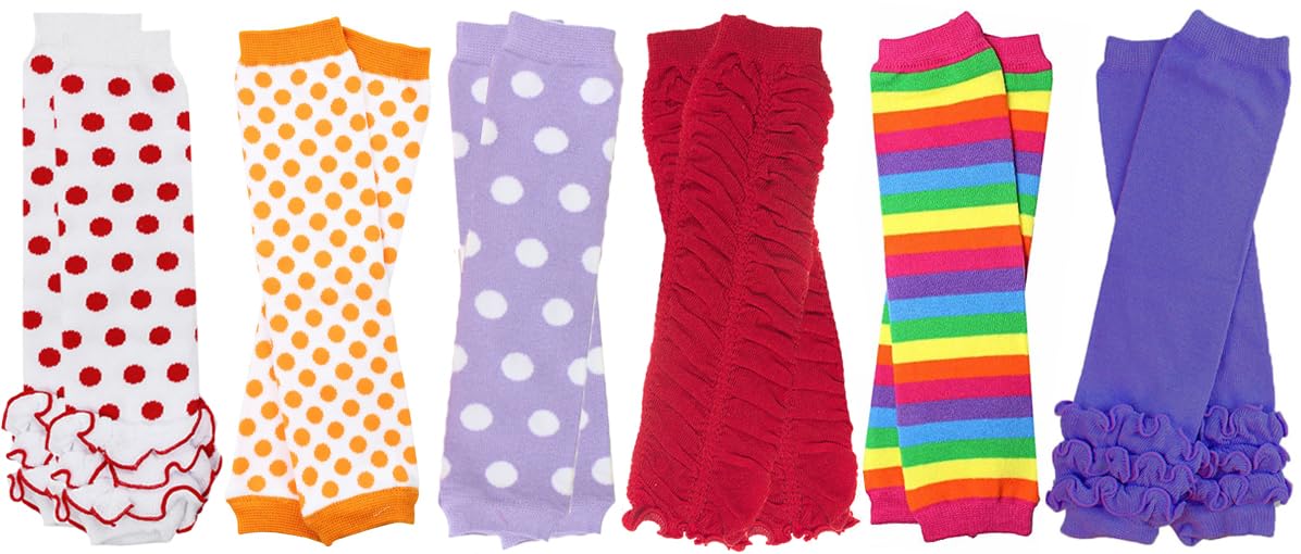 Judanzy Newborn 6 Pack Baby Leg Warmers (Colorful Girls 6 Pack)