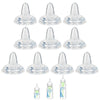 Sippy Nipple for Dr. Brown's Narrow Bottle & Sippy Spout Bottle, Soft 100% Silicone Baby Bottle Straw Nipple, 6m+, 10 Count