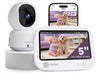 Comfyer Hybrid Video No WiFi & Smart WiFi Baby Monitor - 5 1080P Split Screen & 2K Camera App Control, Motion Alerts, Sound Det