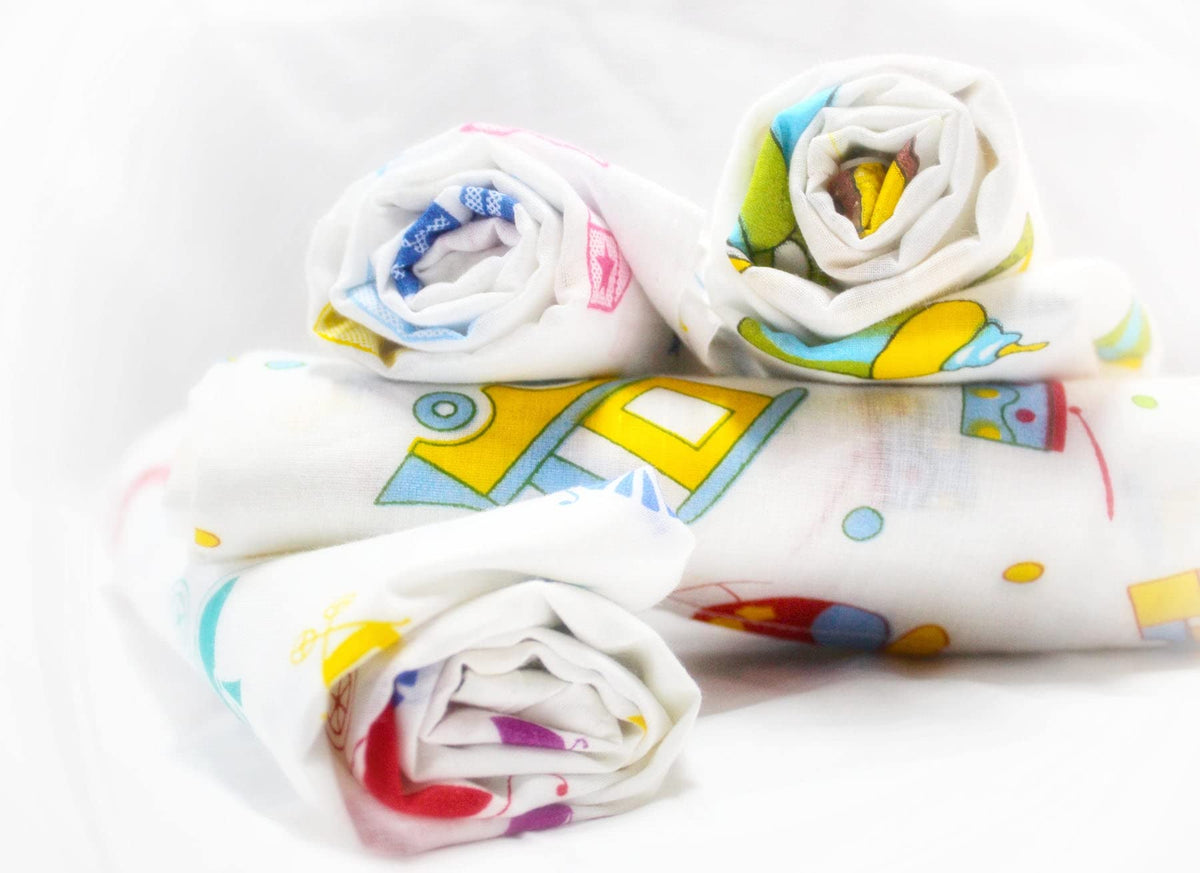 Trance Home Linen Super Ultra Soft 100% Cotton New Born Baby Swaddle Wrap|New Born Babies Soft Pure Cotton Sheets|Baby Wrap Set
