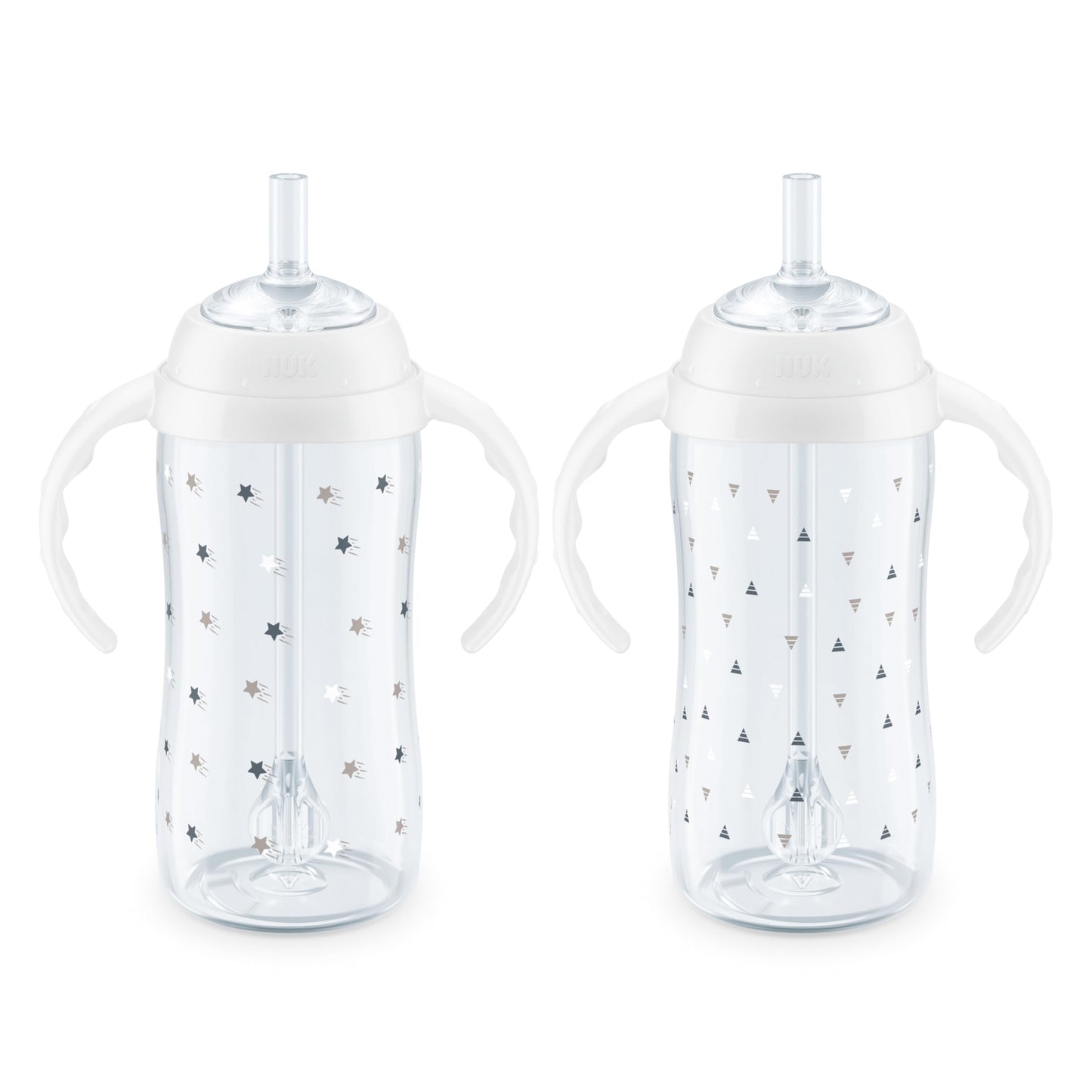 NUK Learner Straw Cup, 10oz, 2-Pack - Toddler Sippy Cup with Soft Straw for Easy Drinking, Suitable for Ages 8 Months and Up, Ti