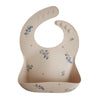 Mushie Silicone Baby Bib | Adjustable Fit Waterproof Bibs (Lilac Flowers)