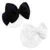 Yanjie Baby Girl Bow Headbands - Black, White Nylon Hair Bows For Infants And Toddlers 0-6 Months