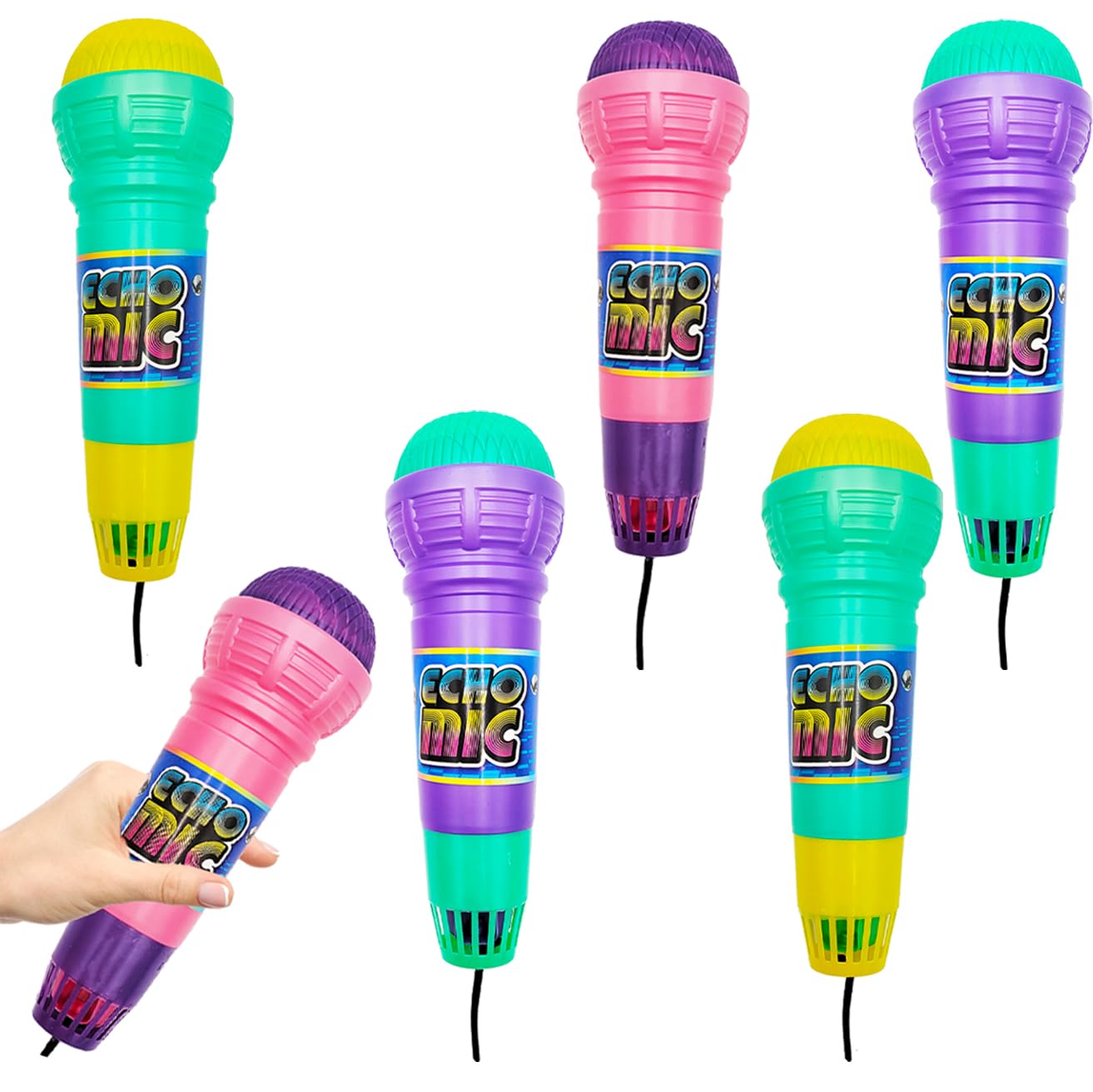 The Dreidel Company Echo Microphone in, Fun Play Toys, 10 Inches (6-Pack)