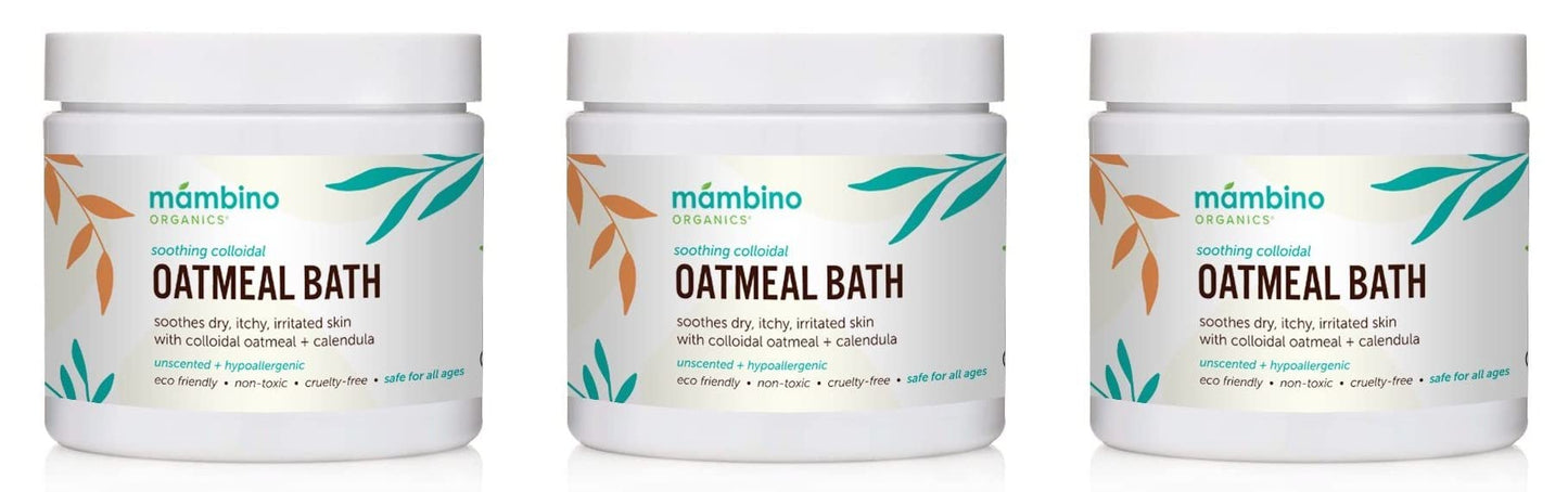 Mambino Organics Soothing Oatmeal Bath - Natural Colloidal Oatmeal Powder 6 Ounce (3-Pack)