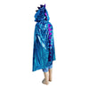 Boys Girls Kids Dinosaur Cape Dragon Hooded Cloak Halloween Costume Christmas Fancy Cape Cosplay Costumes (Blue)