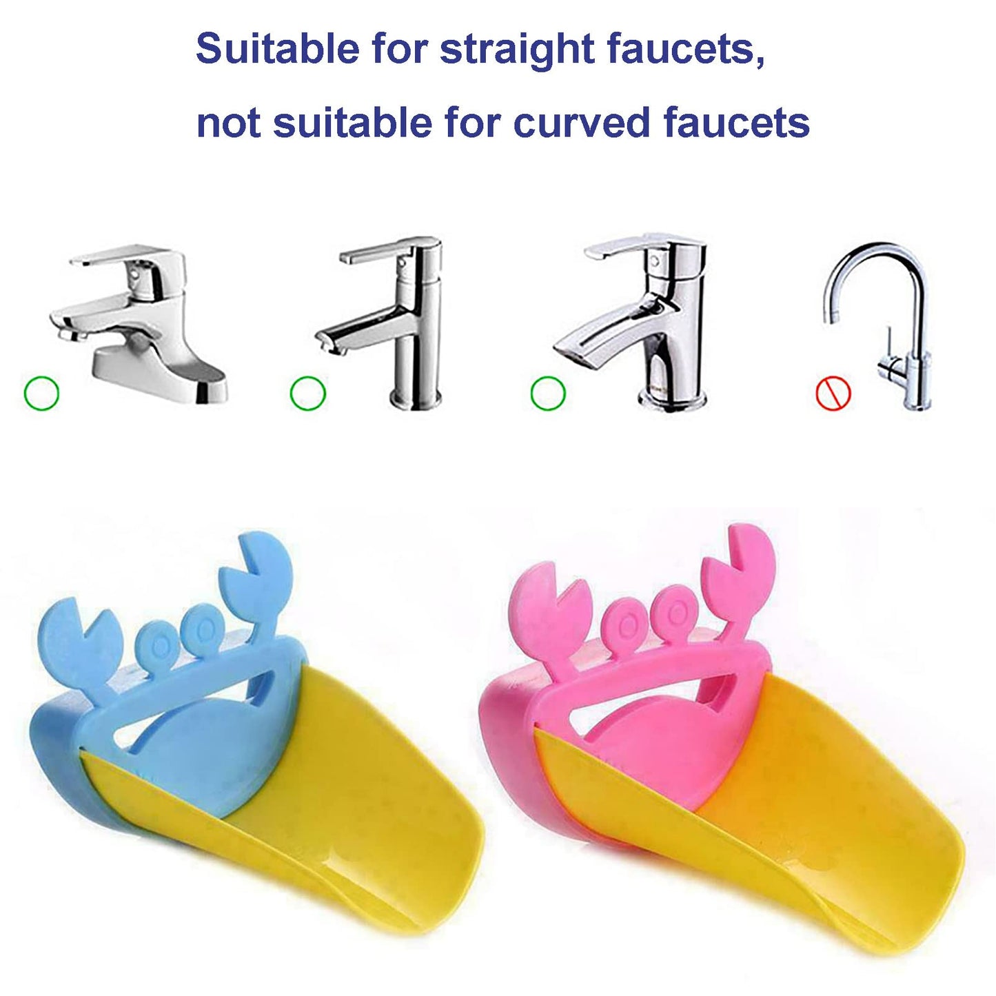 Faucet Extender, 2 Pack Sink Extender, Sink Extender For Hand Washing, Sink Wash Helper, Hand Wash Helper, Silicone Sink Extende
