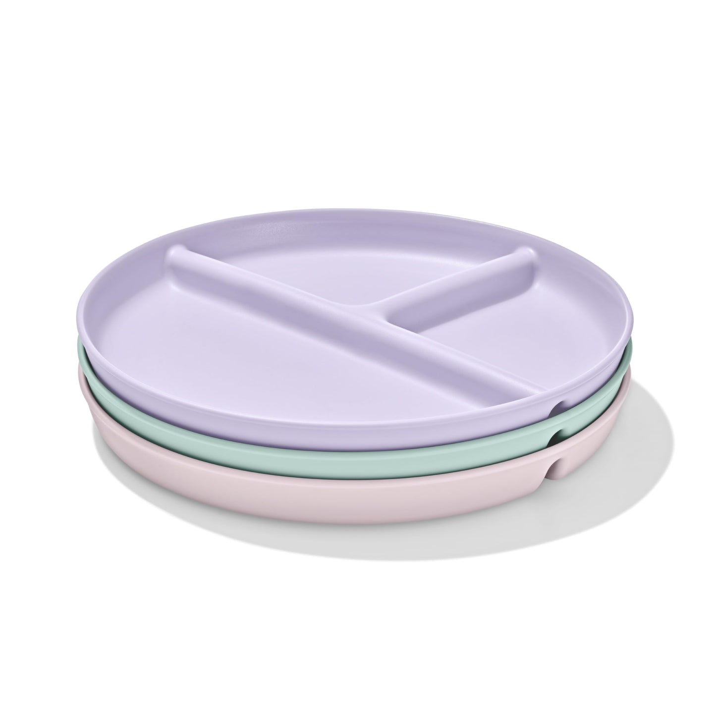OXO Tot Stackable Divided Plates Set - 3pk - Light