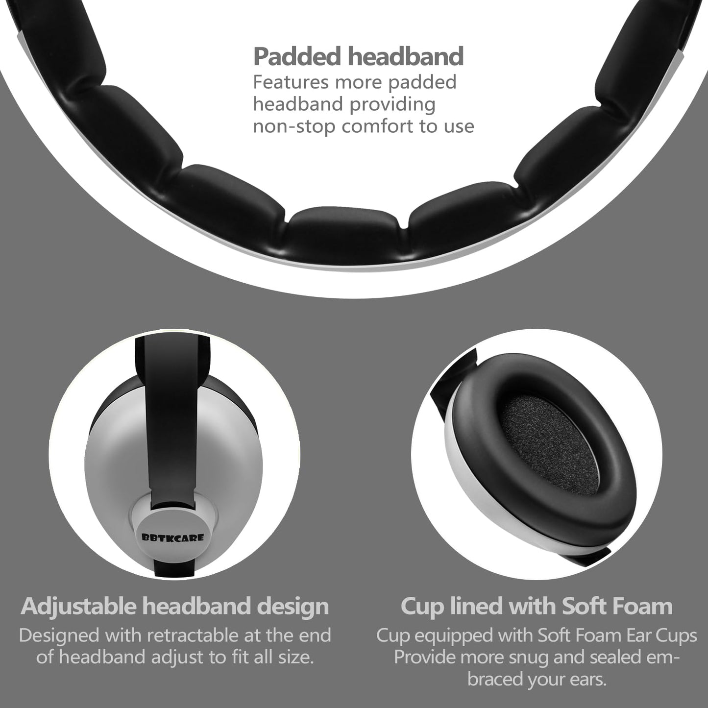 Bbtkcare Baby Noise Cancelling Headphones - Baby Ear Protection 3-36 Months - Comfortable Baby Headphones Against Hearing Damage