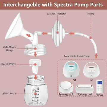 4Pcs Silicone Membrane Breast Pump Replacement Parts For Spectra S2, S1, 9 Plus, Synergy Gold,For Spectra Pump Accessories, Diap