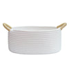 Yimi'S Dream Gift Baskets Empty, Small Basket For Organizing, White Cotton Rope Basket With Handle For Decor, Baby Cat Dog Toy (