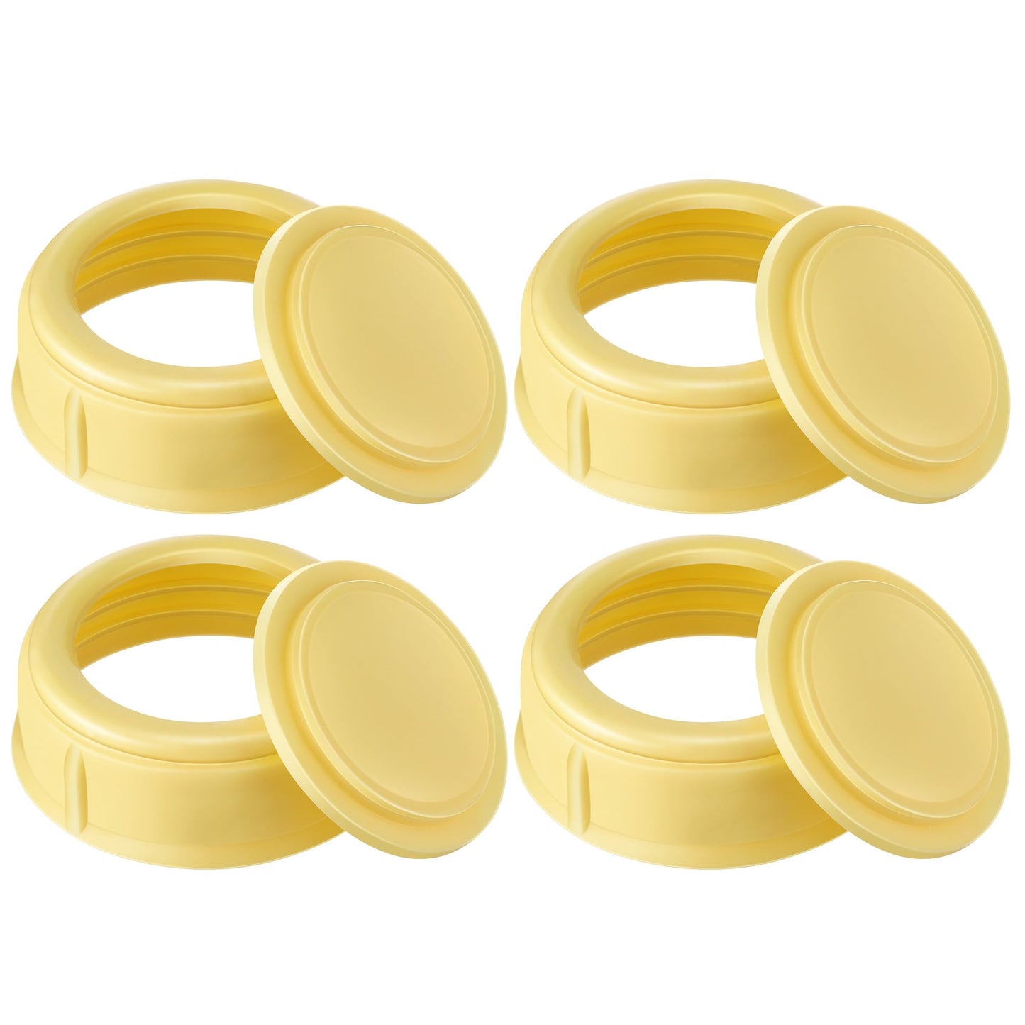 HappyAlley 4 Pack Nipple Rings Compatible with Medela Baby 5oz & 8oz Plastic & Glass Bottles, Collar Rings Compatible with Medel