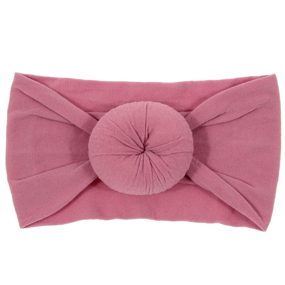 Nishine 6 Pack Cute Toddler Baby Girls Elastic Soft Nylon Headwraps Infant Knot Bow Headband Turban (Set 1)