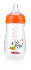Nuby Wide Neck Bottle With Anti-Colic Air System 1 Count (Orange)