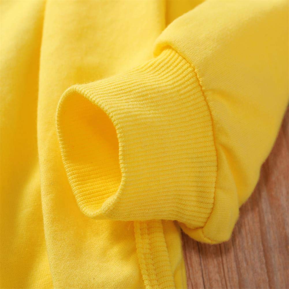 Ritatte Toddler Girls Clothes Winter Warm Long Sleeve Tops Long Pants Suit Kids Soft Cotton Fall Outfits 2Pcs Set(Yellow Flower,