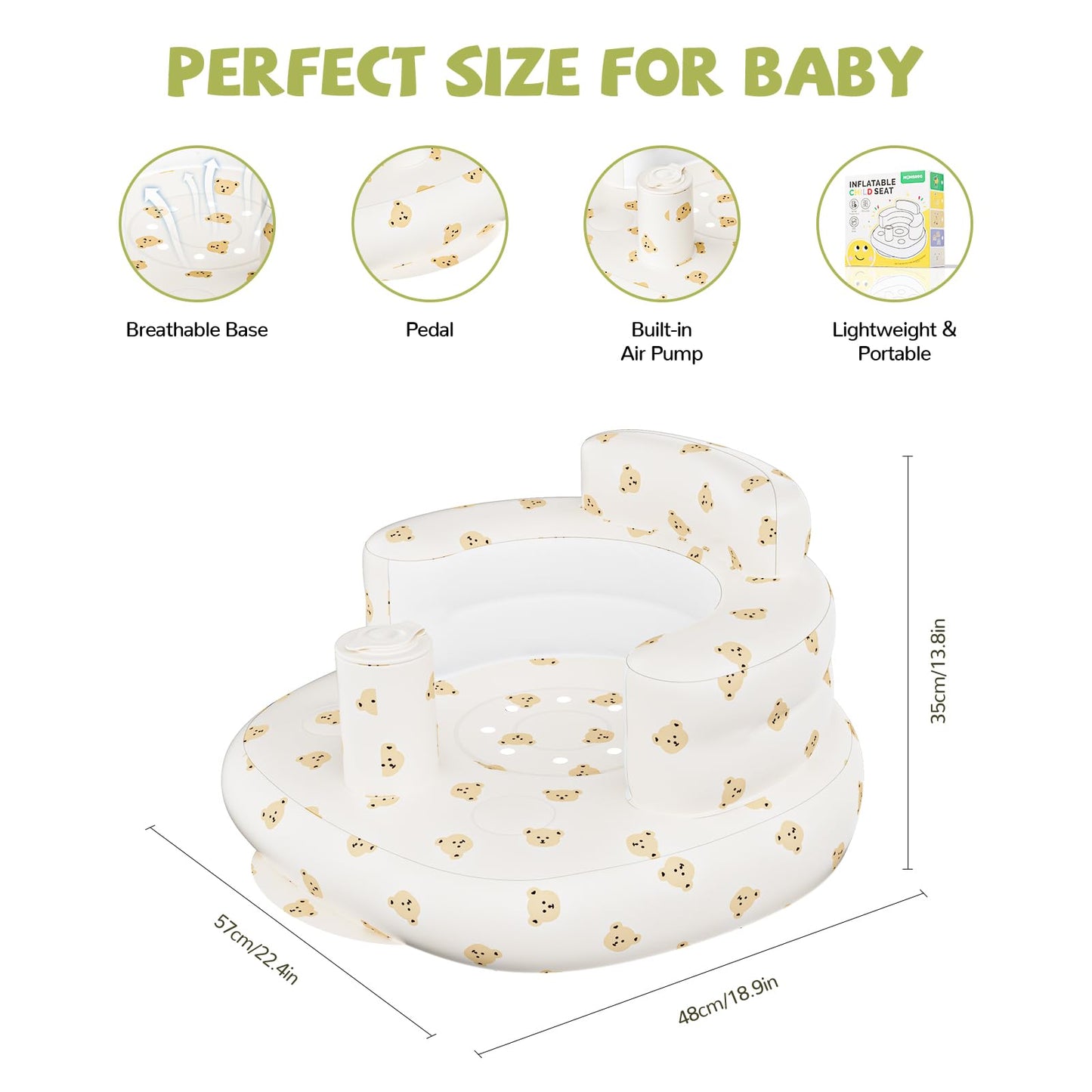 Momsnug Inflatable Baby Seat For Babies 3 Months And Up, Inflatable Baby Chair, Baby Floor Seats For Sitting Up, Baby Seats For