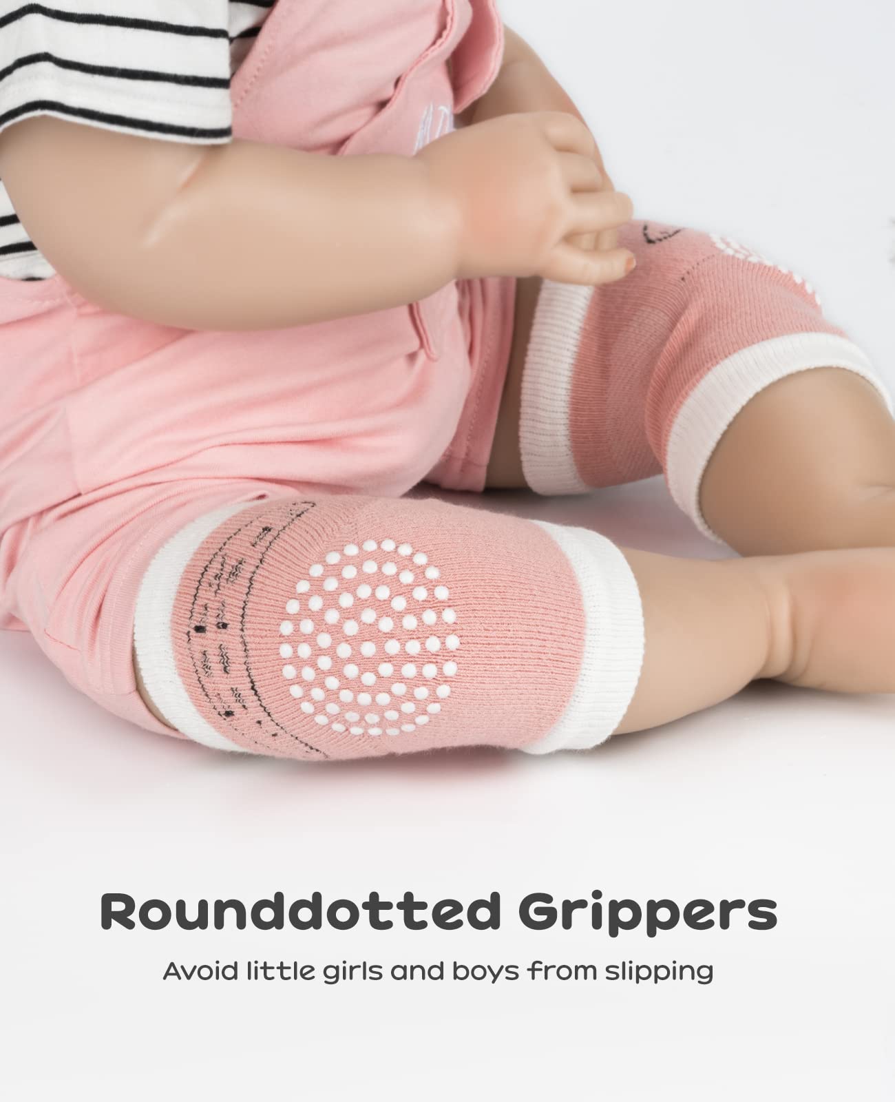 Bosoner Baby Crawling Anti-Slip Knee Pads,Unisex Baby Toddlers Kneepads Leg Warmer 5 Pairs