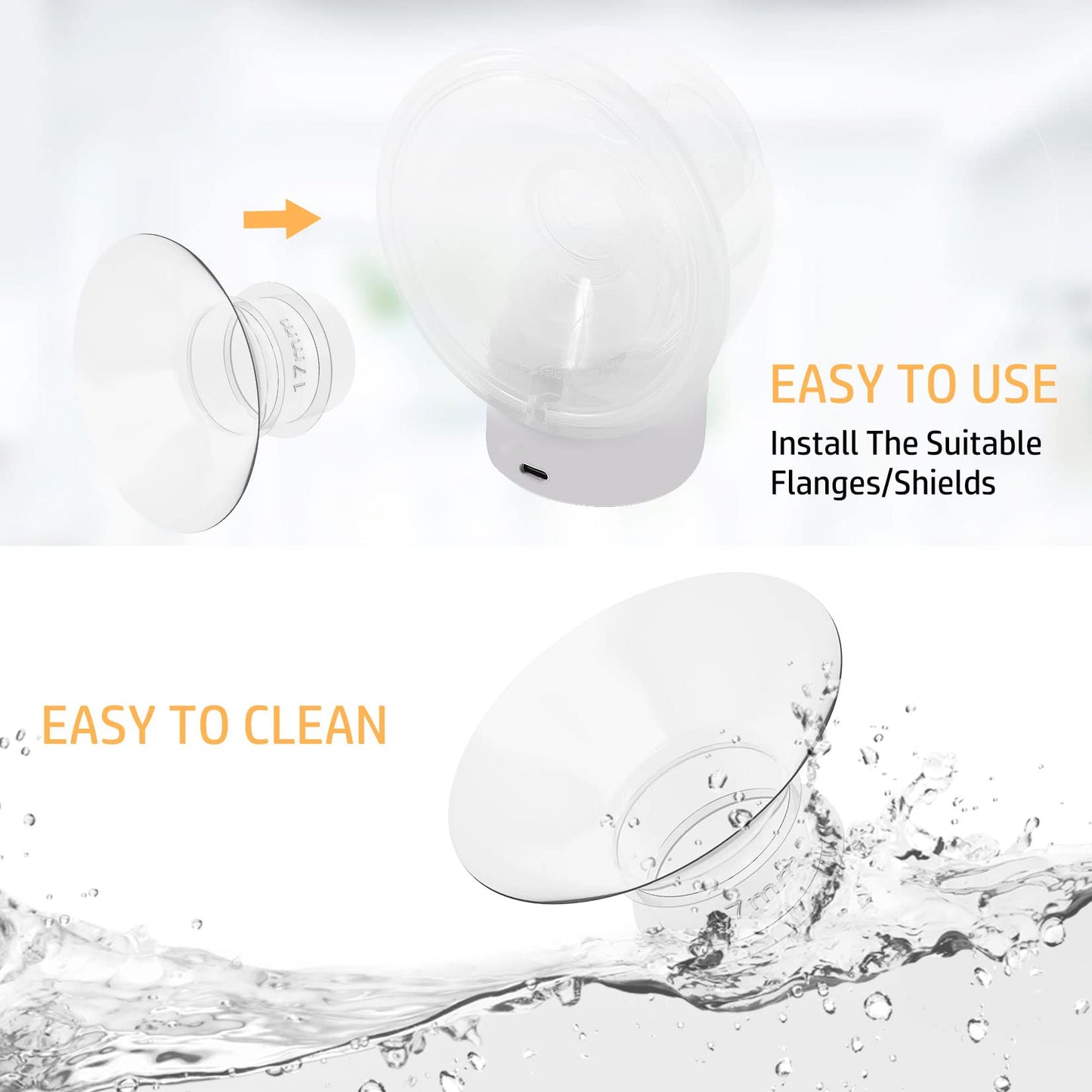 Flange Insert 15Mm, Compatible With S9/S12/S9Pro/S12Pro Wearable Breast Pump Parts Replace, Pump Shield/Flange Insert To Reduce