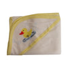 Bambini Hooded Towel With Yellow Binding And Screen Prints