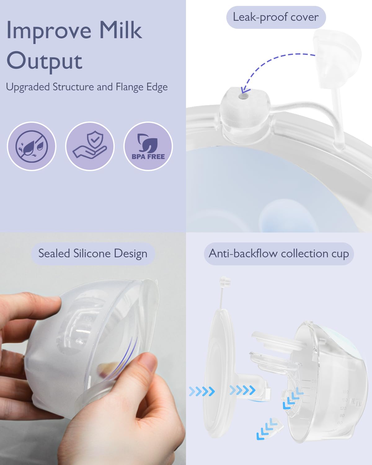 K3 Breast Pump Hands-Free Mini Pump Motor With Belt Clip, Ultra-Lightweight & Leak-Proof Electric Portable Wearable Breastfeedin