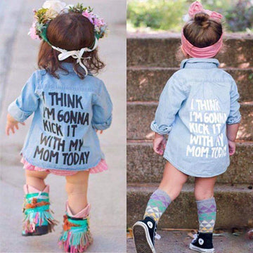 Toddler Long Sleeve Shirt Baby Boy Girl Plaid Top For Toddler Spring Winter Coat For Kid (White Letters, 3-4 T)