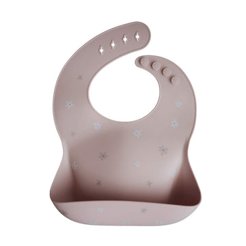Mushie Silicone Baby Bib | Adjustable Fit Waterproof Bibs (Daisy)