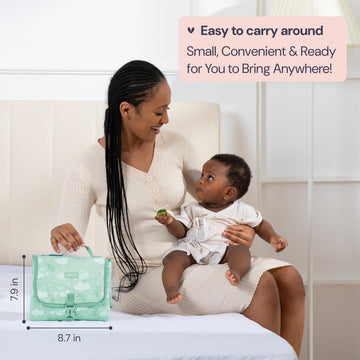 Babbleroo Baby Changing Pad - Comfortable Portable Changing Pad, Compact, Fits In Any Diaper Bag - Lightweight And Soft With Cut