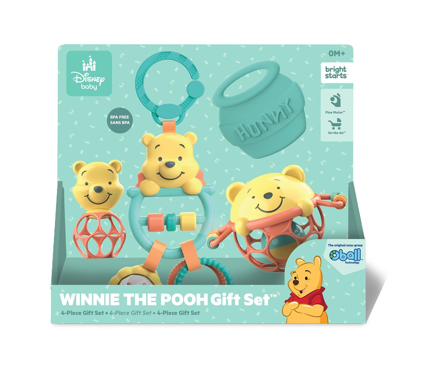 Disney Baby Winnie The Pooh Silly Ole Bundle Gift Set by Bright Starts, 5 Toys Included for Newborns & Up