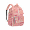 Artsadd Custom Name Diaper Bag Mommy Nappy Bags, Personalized Pink Monogram Handbags Large Capacity Multi-Function Nursing Bags