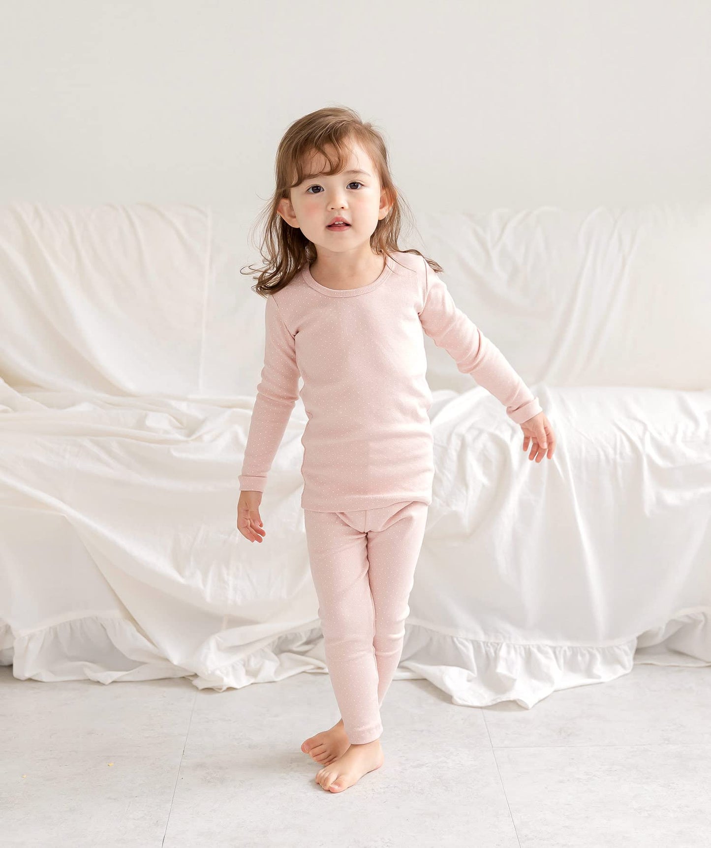 Avauma Baby Boys Girls Pajama Set 6M-7T Kids Cute Toddler Snug Fit Pattern Design Pjs Cotton Sleepwear Polka Dot (Salt.Pink.Xl)