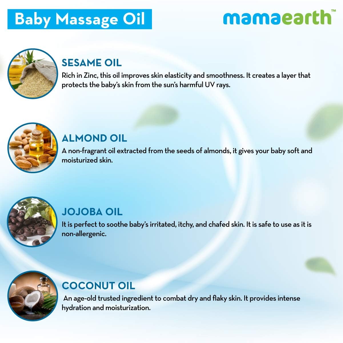 Mamaearth Soothing Massage Oil For Babies | Long Lasting Moisturization With Sesame, Almond & Jojoba Oil | Nourishes & Keeps Ski