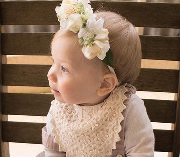 Gzmm Baby Bib For Girls,Soft Lace Baby Drool Bib 0-12 Months 2 Pack