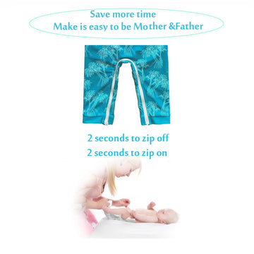 Wevswe Baby Toddler Sun Protection Rash Guard Swimsuit With Crotch Zipper Tree Peacock Blue Bathing Suit Newborn